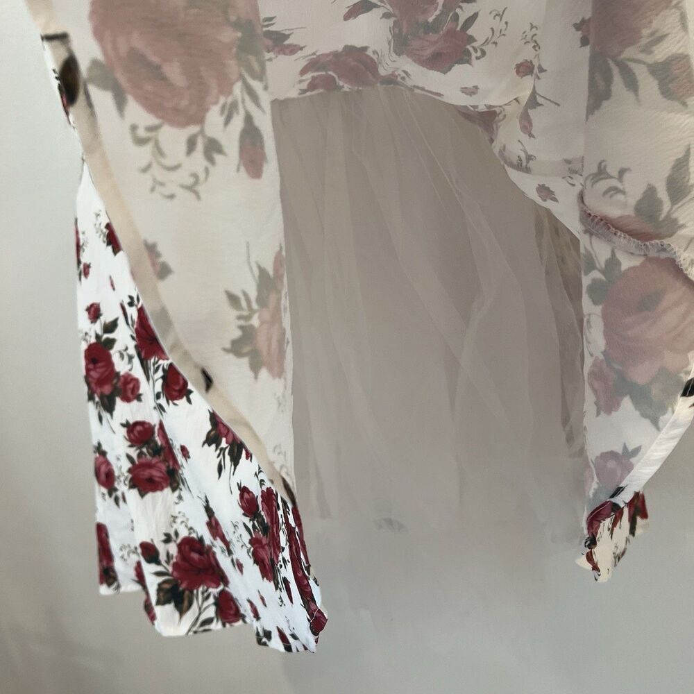 Fashion Nova Elma Floral Mini Dress - Mauve/combo Size 1X Coquette Soft Girl - Picture 4 of 10